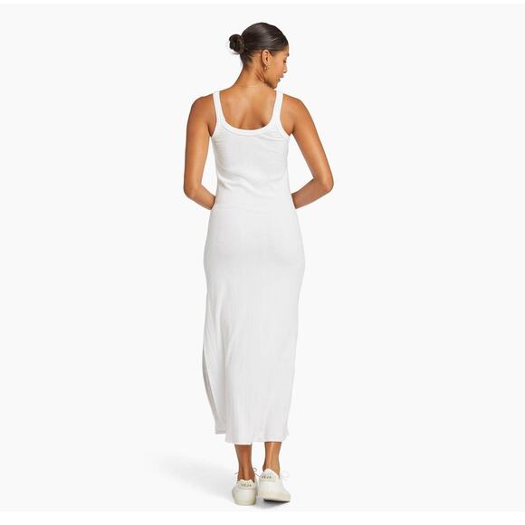 Vitamin A West Organic Rib Tank Midi Dress S Sleeveless Scoop Neck White NWT - Picture 2 of 10